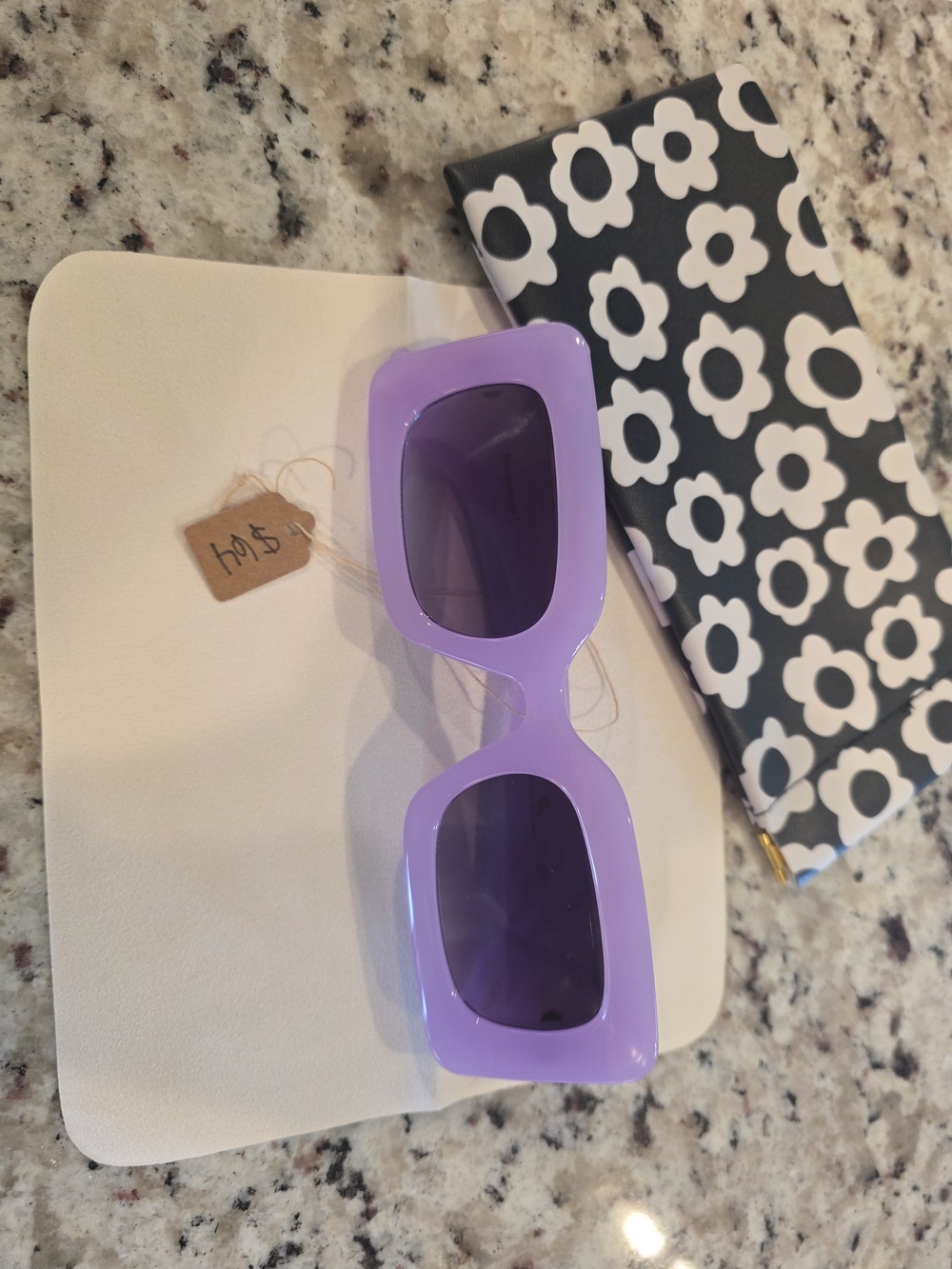 Lilac Purple Rectangular Sunglasses